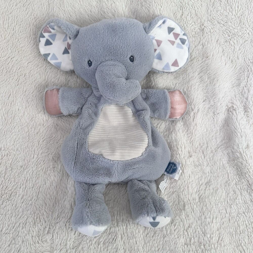Mary Meyer Plush Gray Elephant Lovey Security Blanket Baby Toy